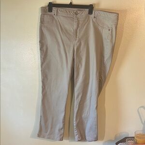 Avenue Women's Cream Straight Leg Pants